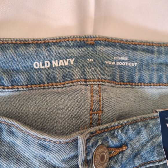 Old Navy Womens Jeans 18 Blue Mid Rise Wow Boot Cut Wash Denim - Picture 9 of 9